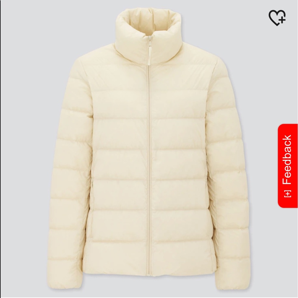 White Uniqlo ultra lightweight Puffer